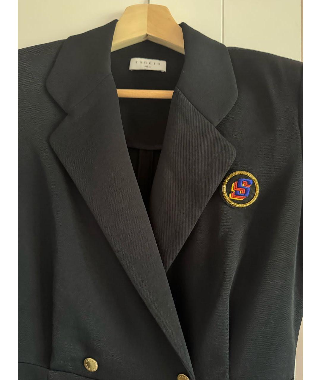 SANDRO Темно-синее вискозное повседневное платье, фото 5