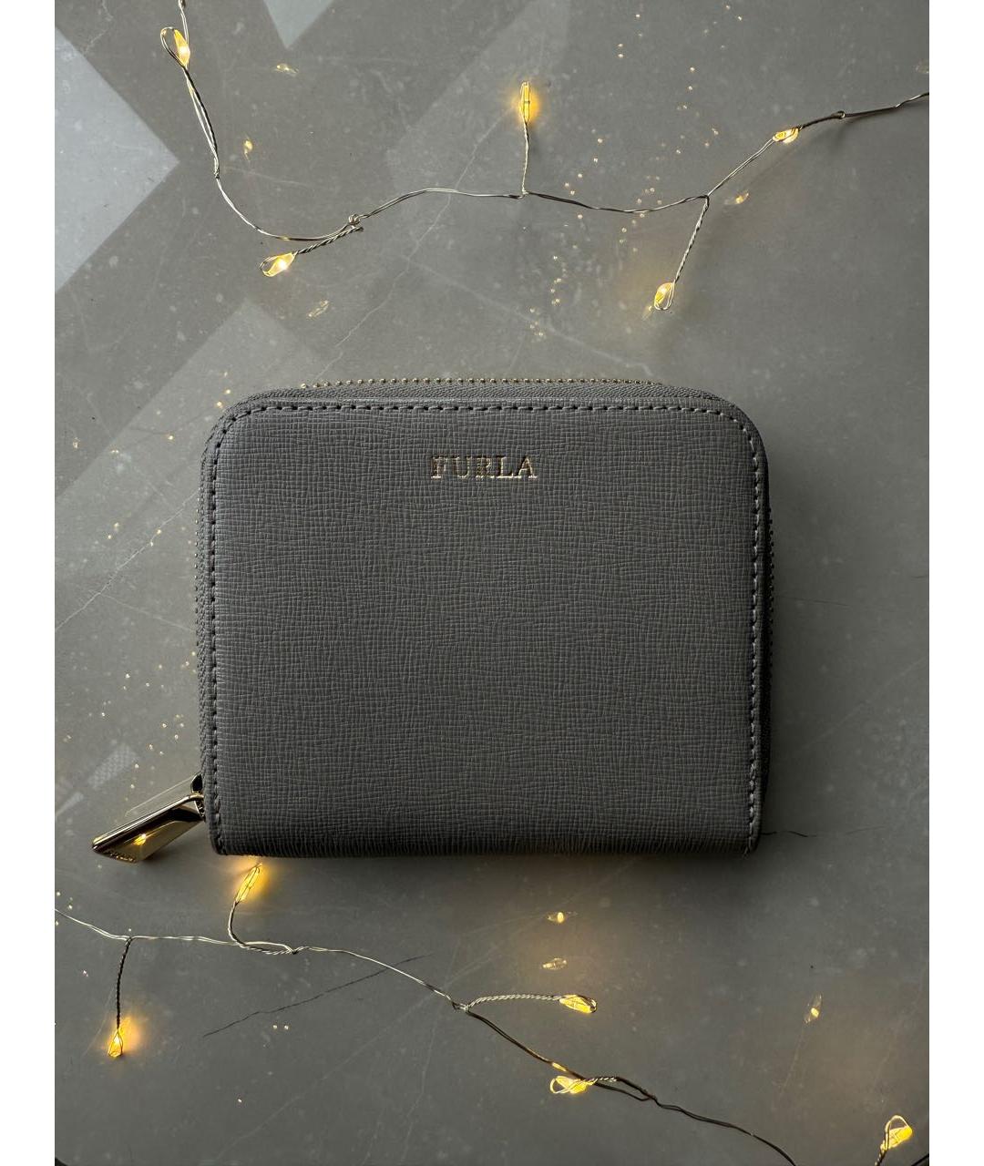 FURLA Серый кожаный кошелек, фото 9