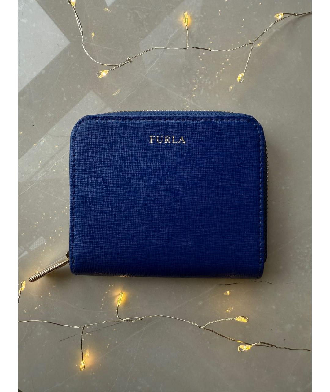 FURLA Синий кожаный кошелек, фото 9