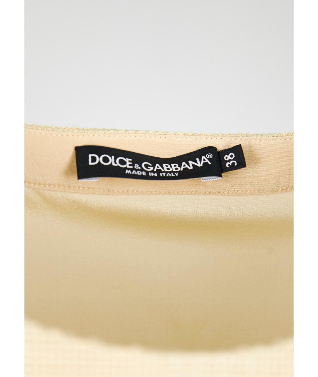 DOLCE&GABBANA Бежевая шелковая блузы, фото 3