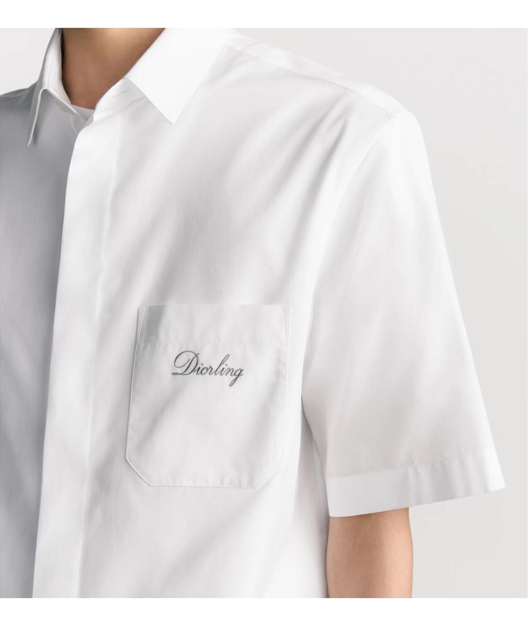 CHRISTIAN DIOR Белая хлопковая классическая рубашка, фото 5