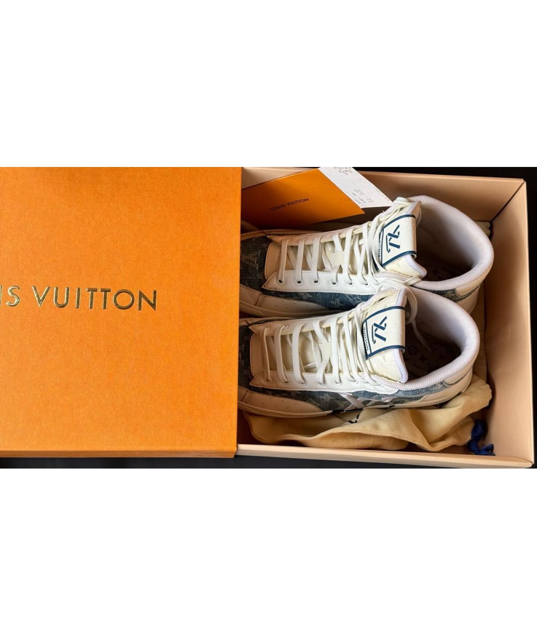 LOUIS VUITTON Голубые высокие кроссовки / кеды, фото 3
