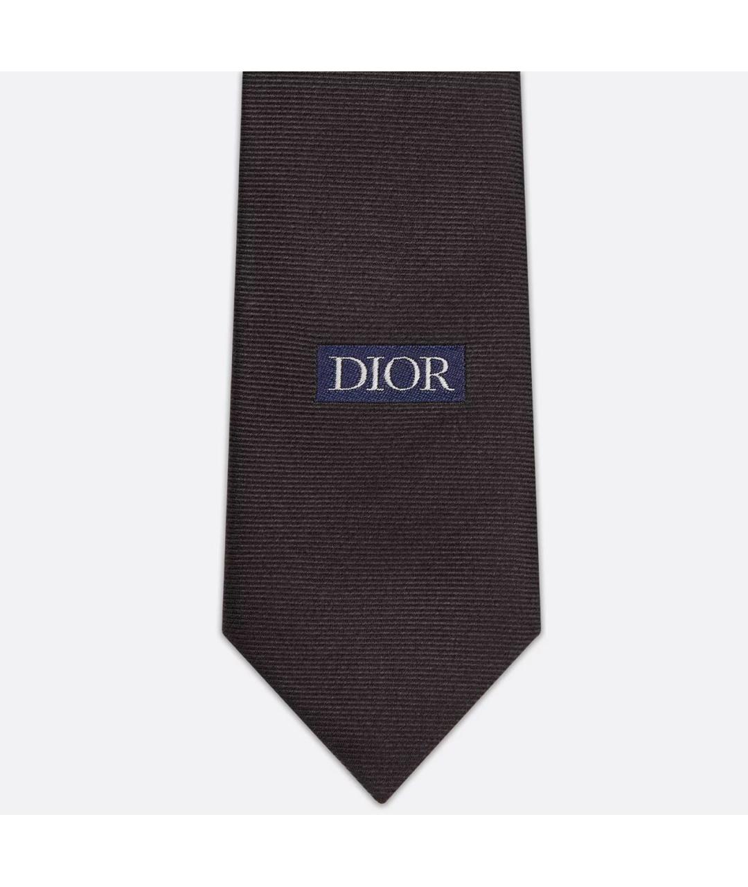CHRISTIAN DIOR Черный шелковый галстук, фото 2