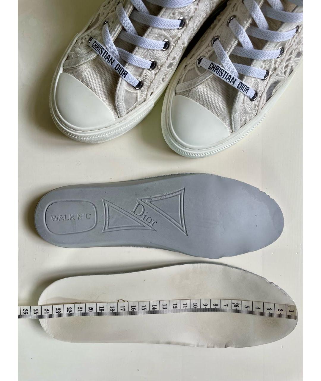 CHRISTIAN DIOR Бежевые текстильные кеды, фото 7