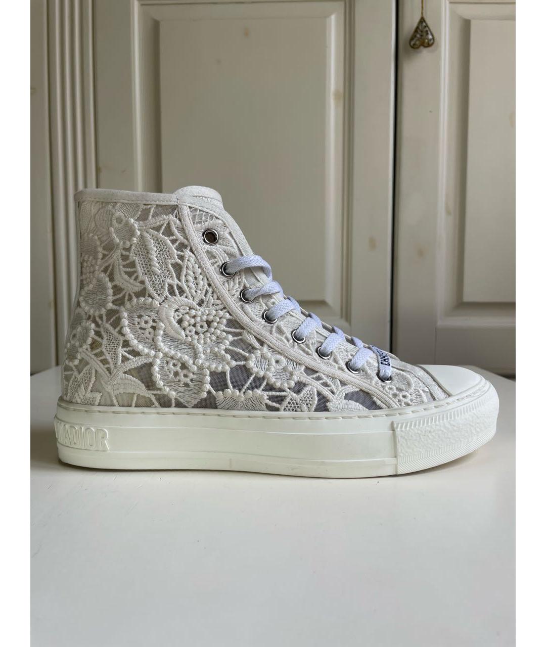 CHRISTIAN DIOR Бежевые текстильные кеды, фото 9