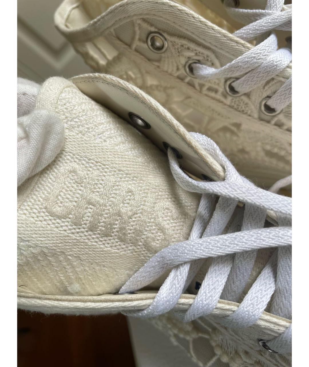 CHRISTIAN DIOR Бежевые текстильные кеды, фото 5