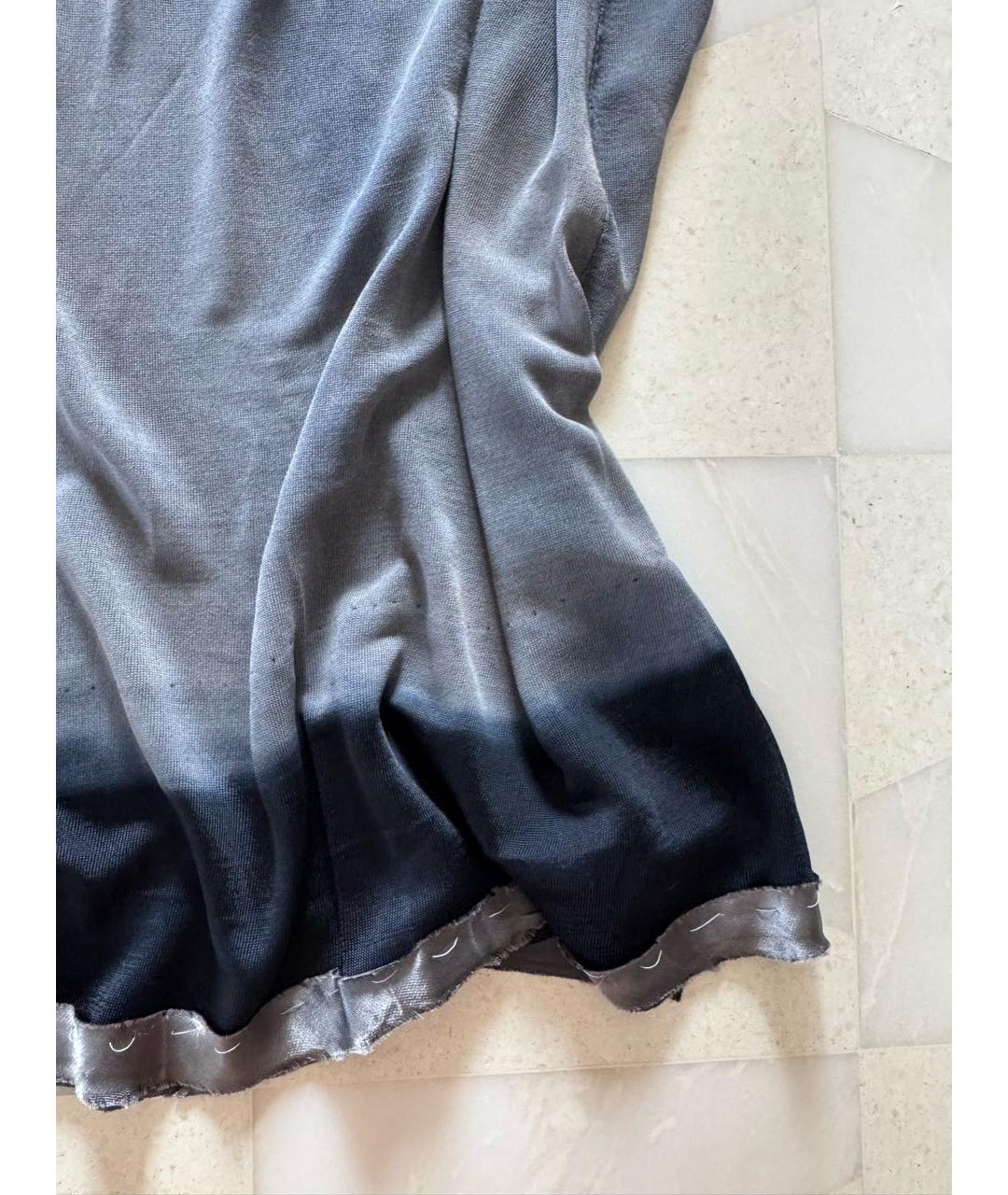MAISON MARGIELA Темно-синяя вискозная юбка миди, фото 3