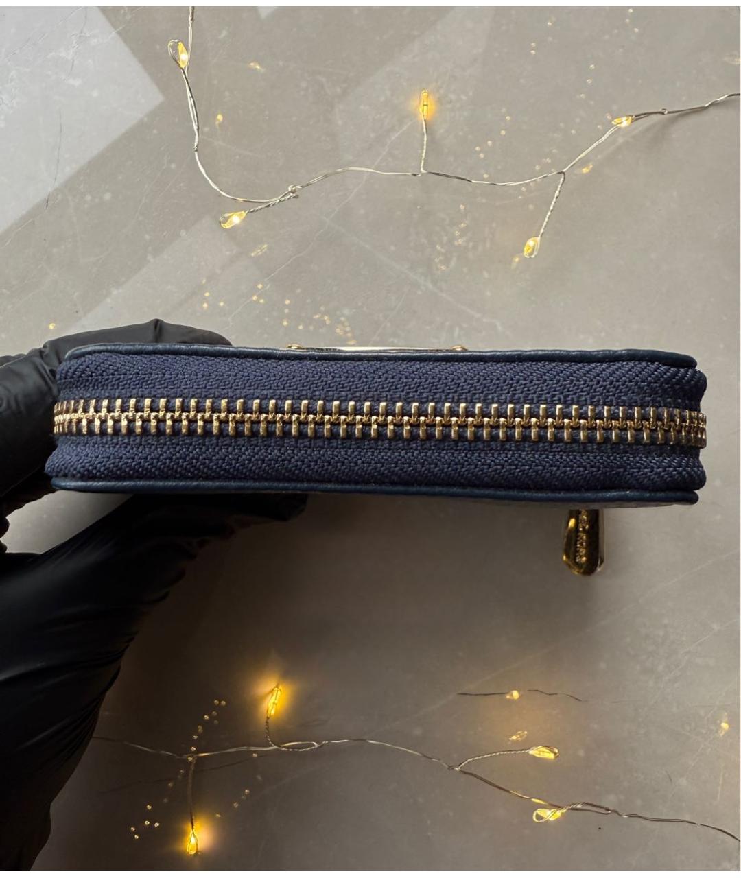 MICHAEL KORS Темно-синий кожаный кошелек, фото 5