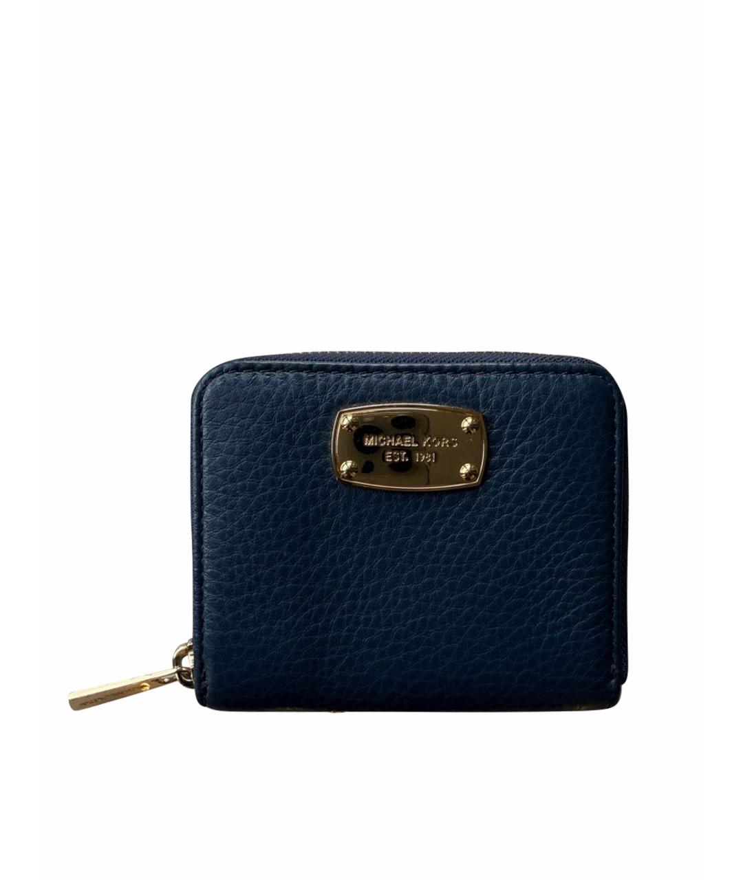 MICHAEL KORS Темно-синий кожаный кошелек, фото 1