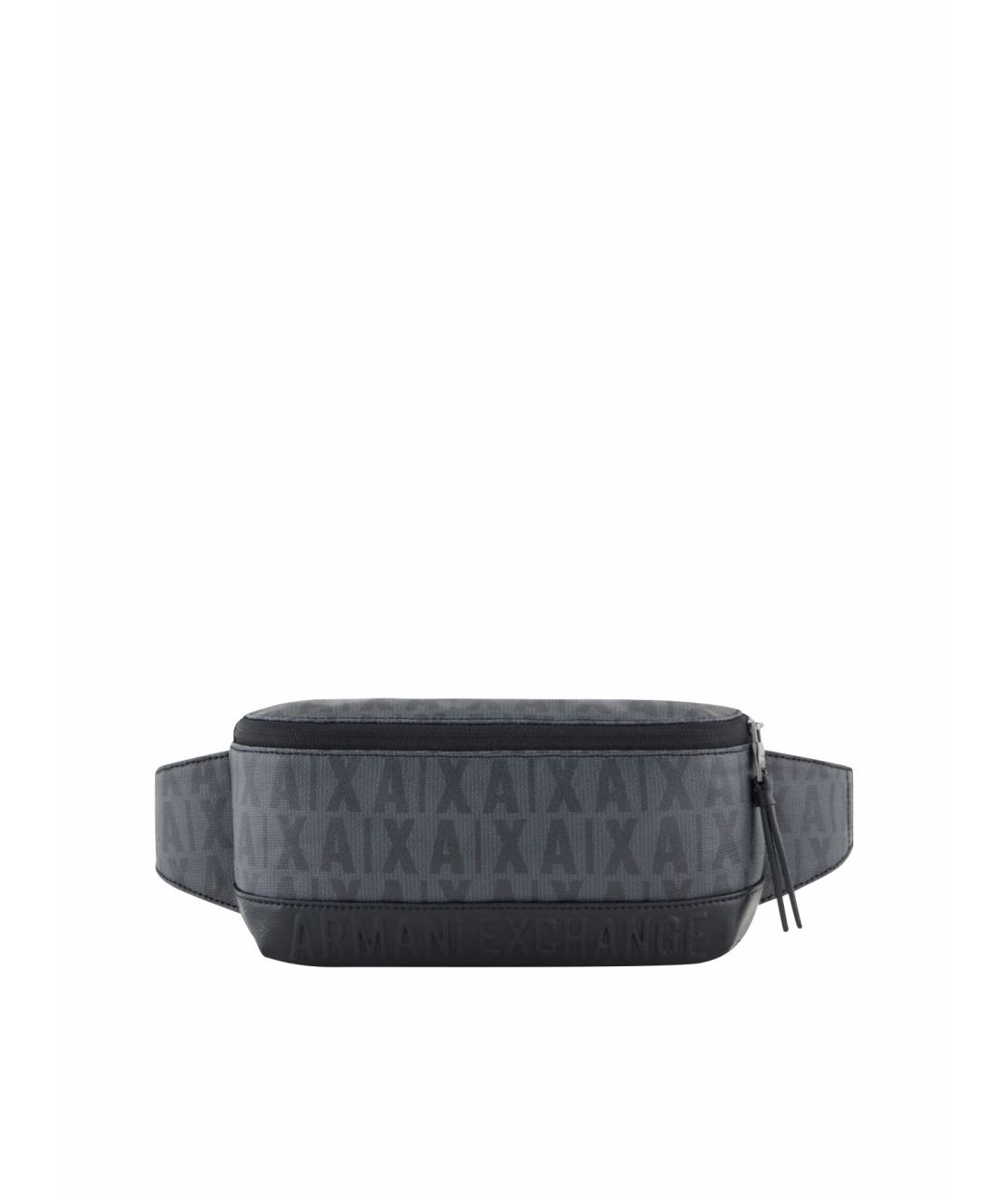 ARMANI EXCHANGE Антрацитовая поясная сумка из искусственной кожи, фото 1
