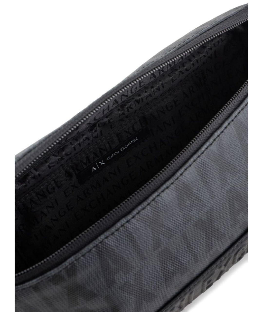 ARMANI EXCHANGE Антрацитовая поясная сумка из искусственной кожи, фото 4