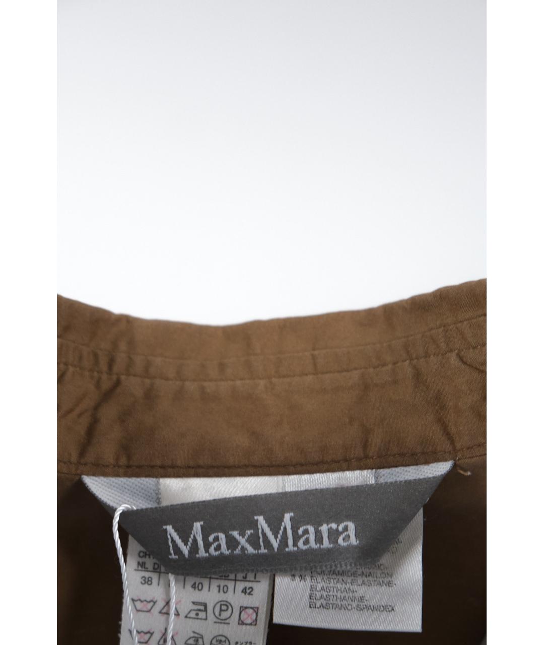 MAX MARA Коричневая хлопко-эластановая блузы, фото 3