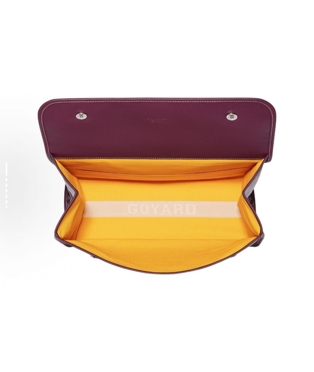 GOYARD Бордовый кожаный рюкзак, фото 4