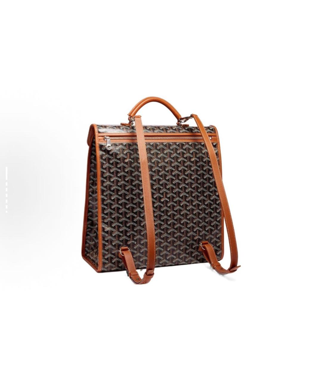 GOYARD Коричневый кожаный рюкзак, фото 3