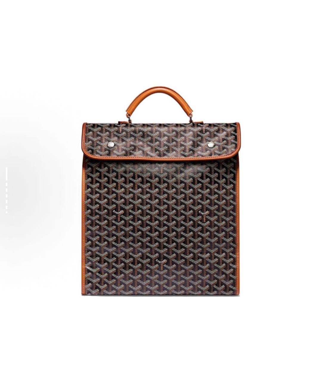 GOYARD Коричневый кожаный рюкзак, фото 2