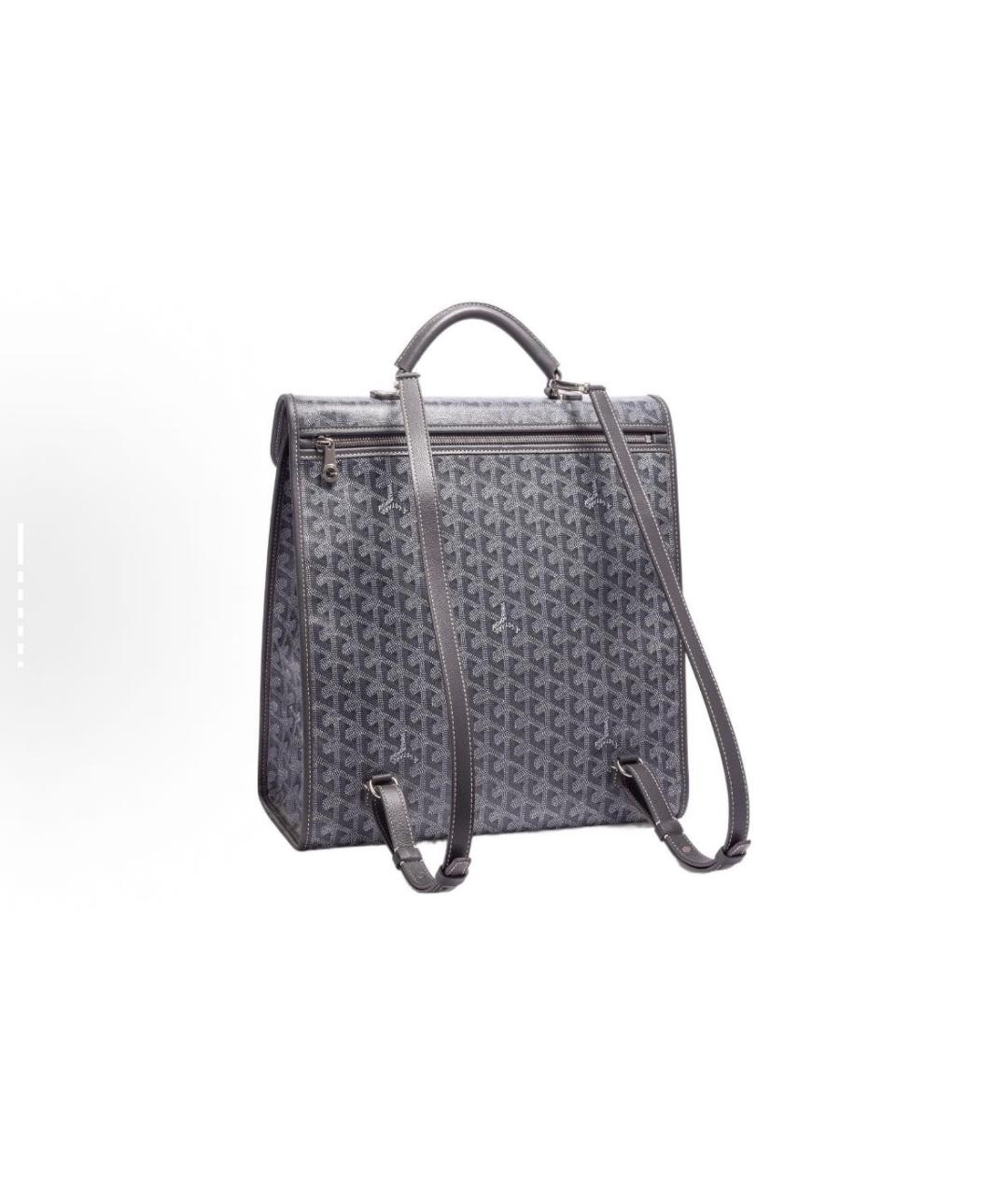 GOYARD Антрацитовый кожаный рюкзак, фото 3