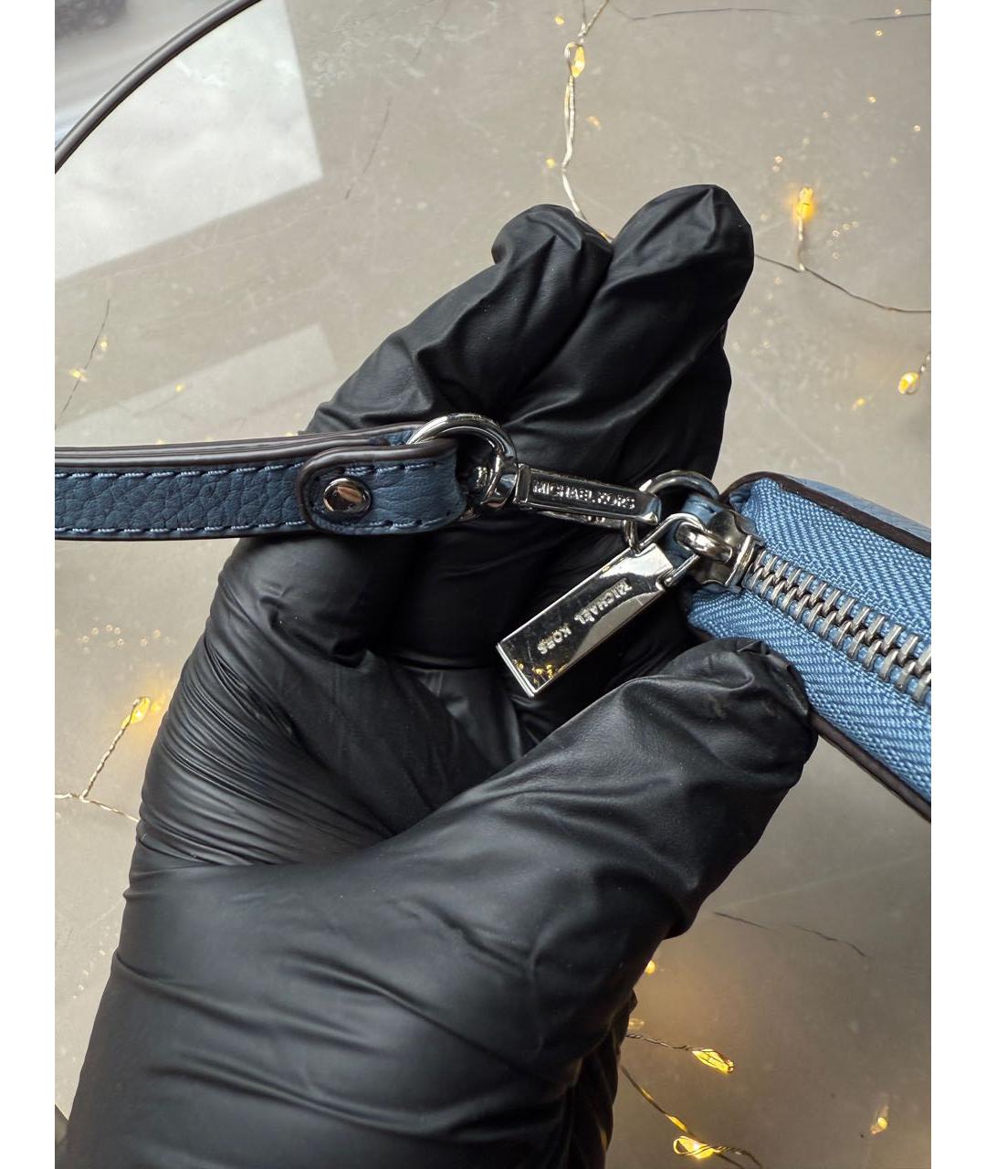 MICHAEL KORS Голубой кожаный кошелек, фото 6
