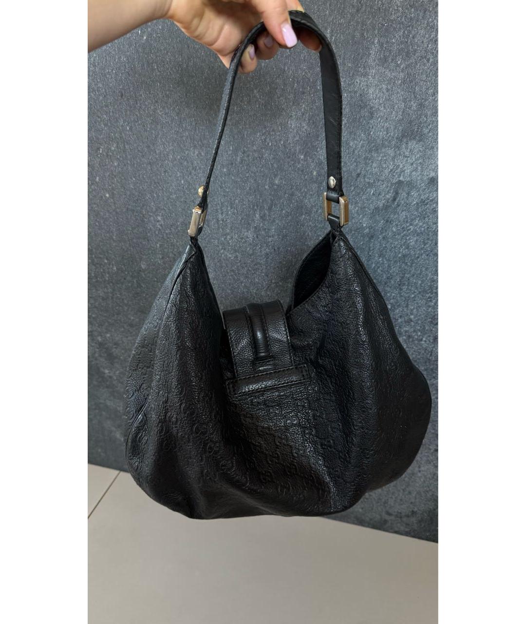 GUCCI Черная кожаная сумка тоут, фото 4