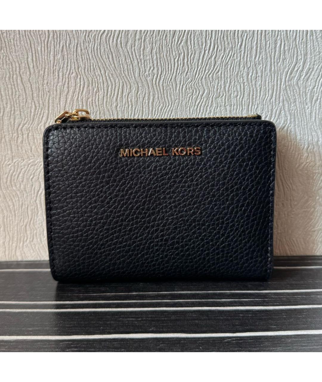 MICHAEL KORS Черный кожаный кошелек, фото 8