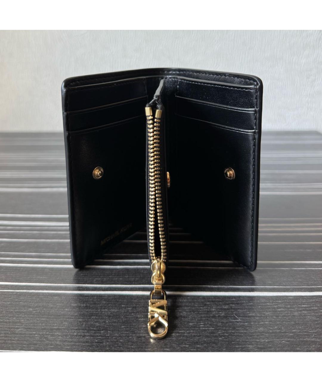 MICHAEL KORS Черный кожаный кошелек, фото 4