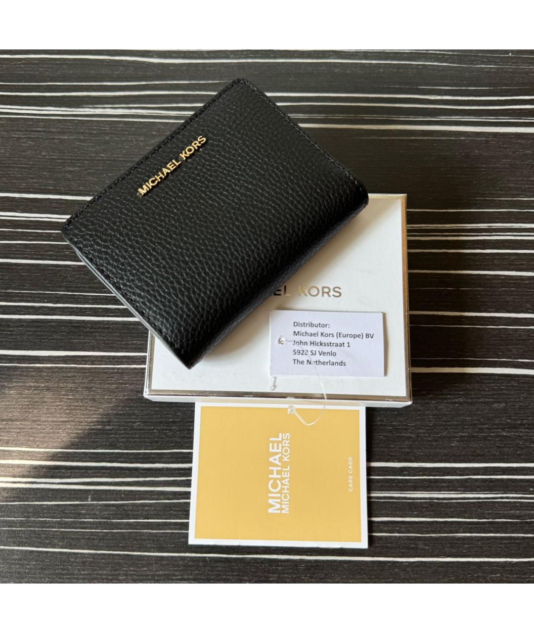 MICHAEL KORS Черный кожаный кошелек, фото 5