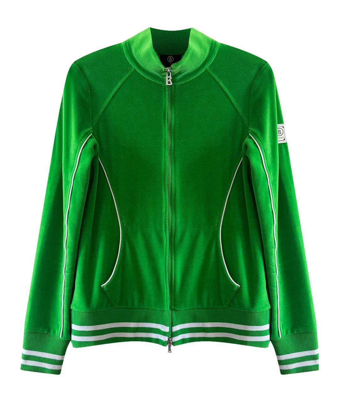 BOGNER Зеленая велюровая спортивная куртка, фото 1
