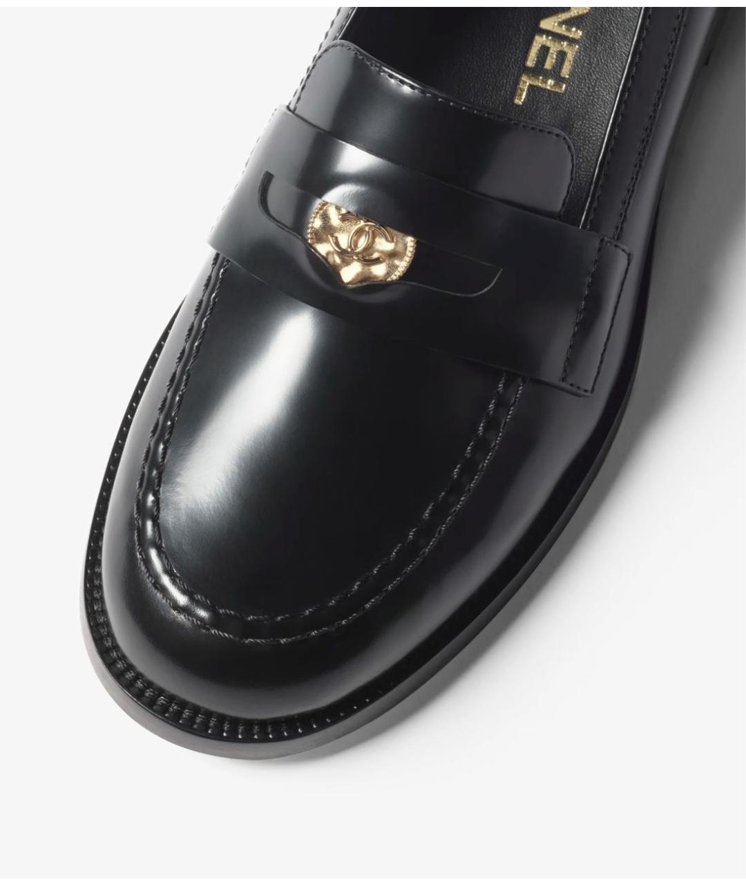 CHANEL Черные кожаные лоферы, фото 4