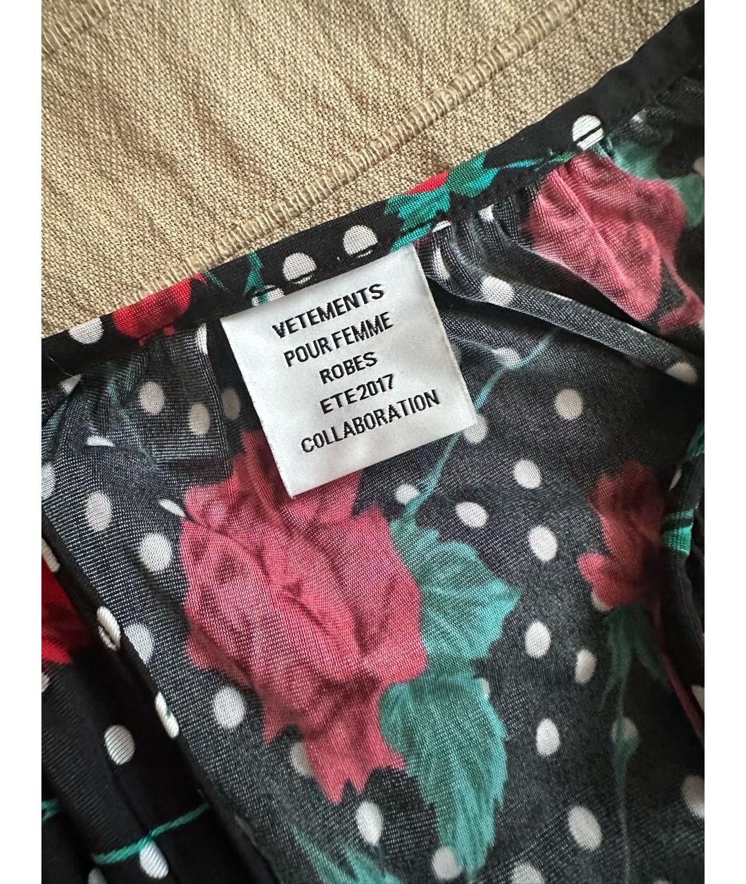 VETEMENTS Черное вискозное повседневное платье, фото 4
