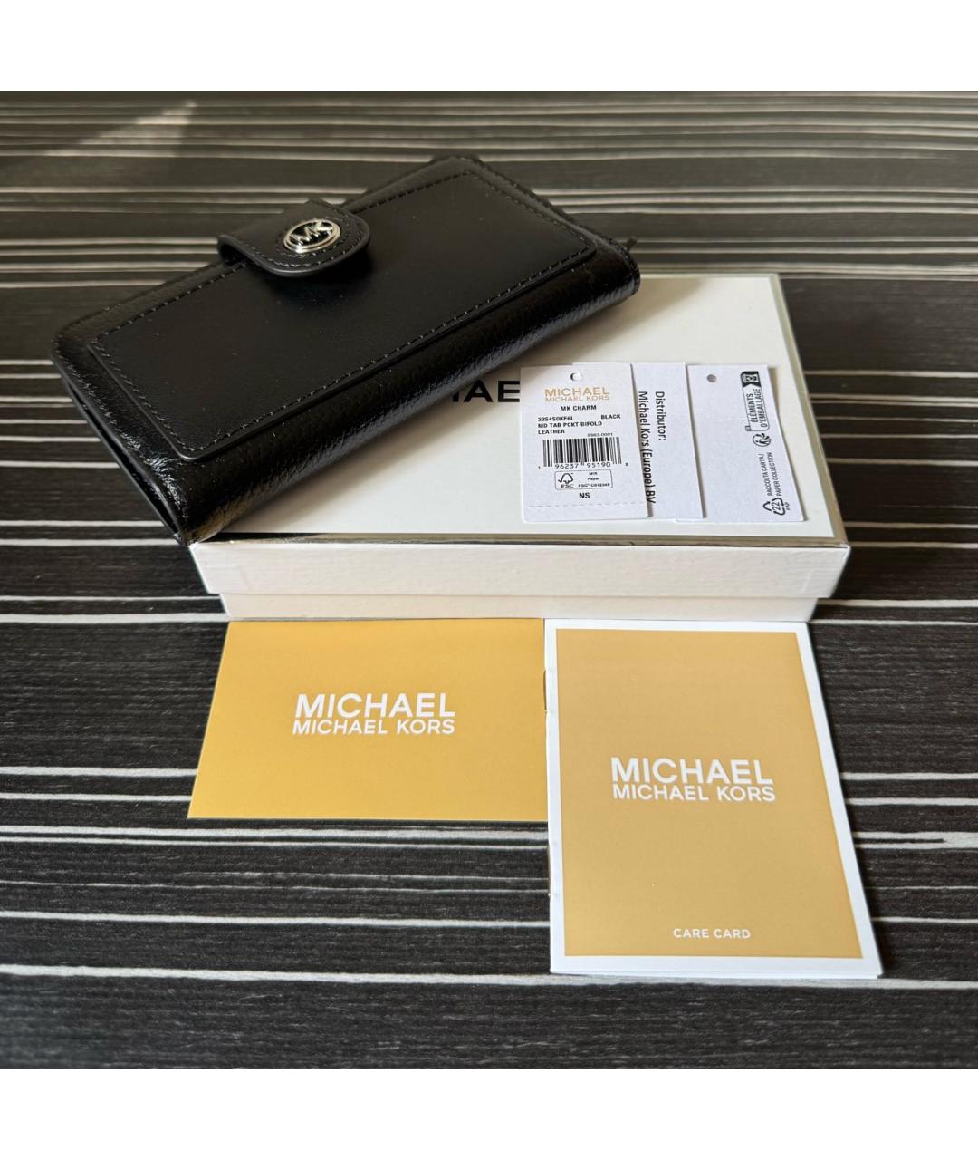 MICHAEL KORS Черный кожаный кошелек, фото 5