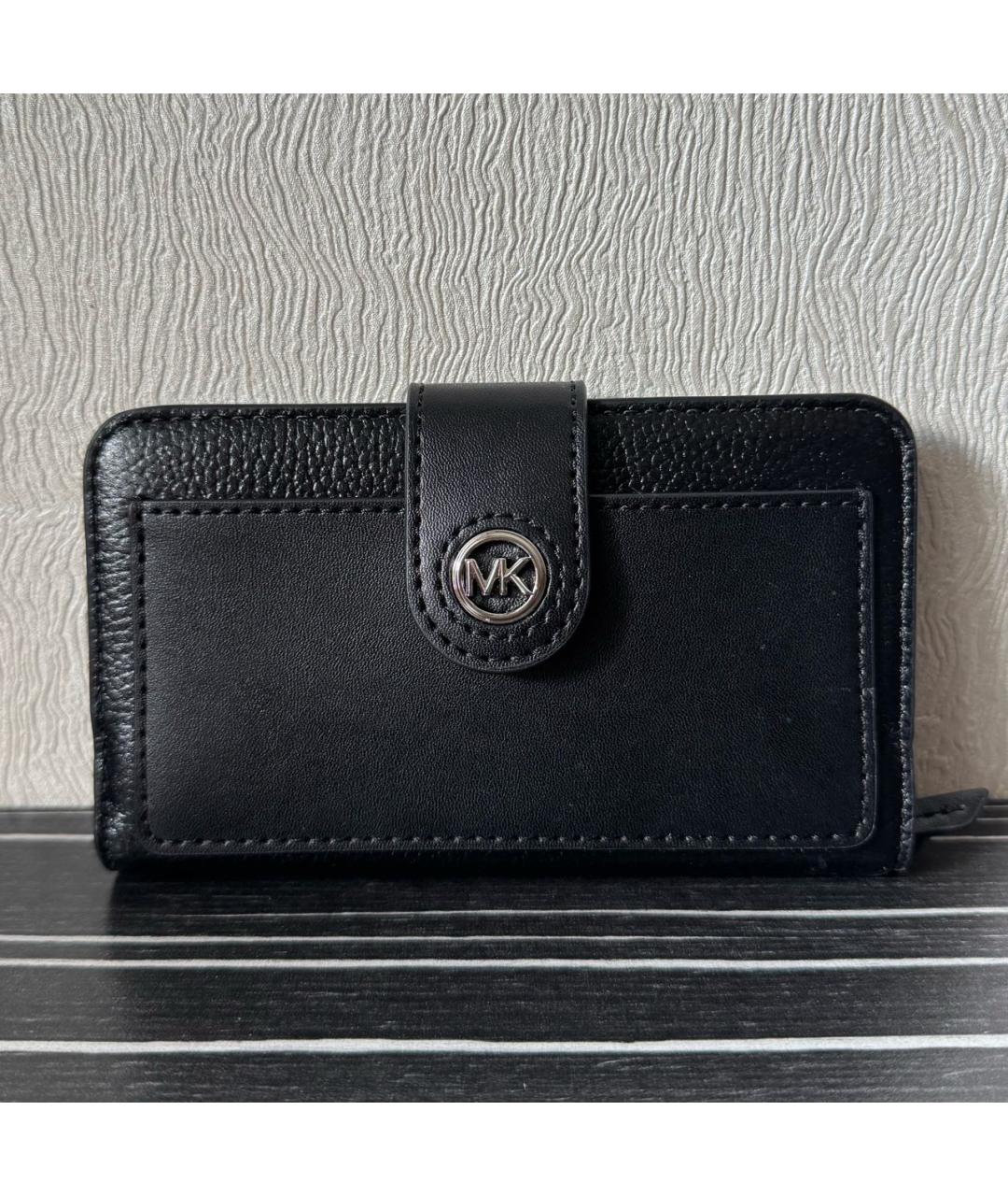 MICHAEL KORS Черный кожаный кошелек, фото 9