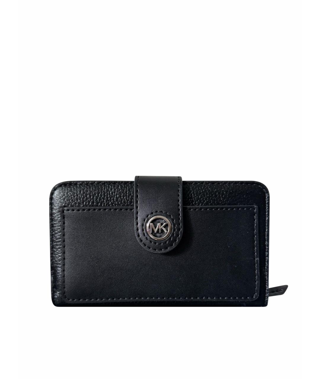 MICHAEL KORS Черный кожаный кошелек, фото 1