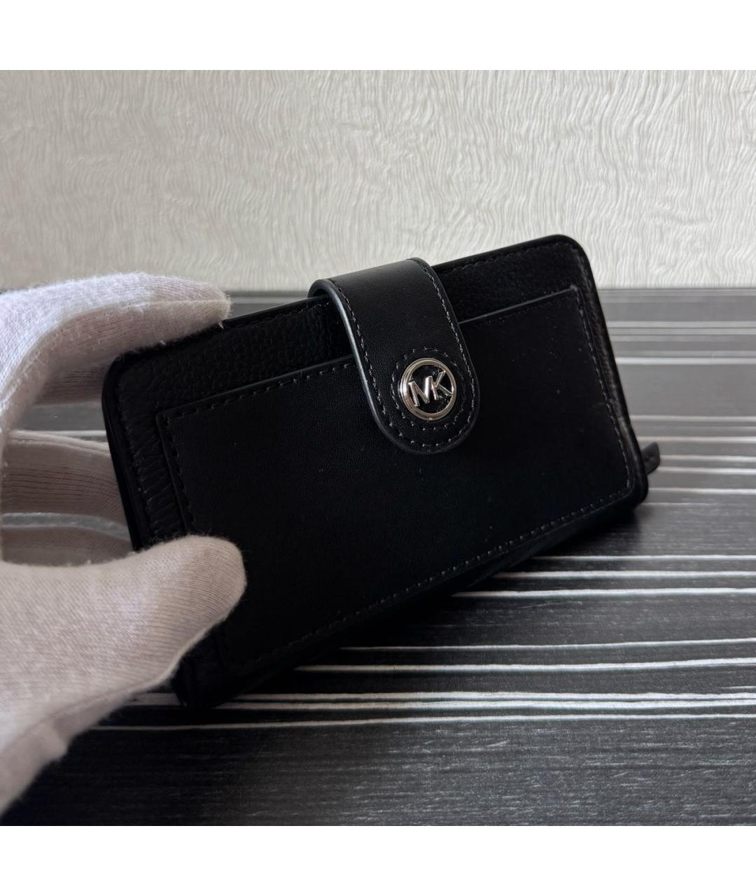 MICHAEL KORS Черный кожаный кошелек, фото 2