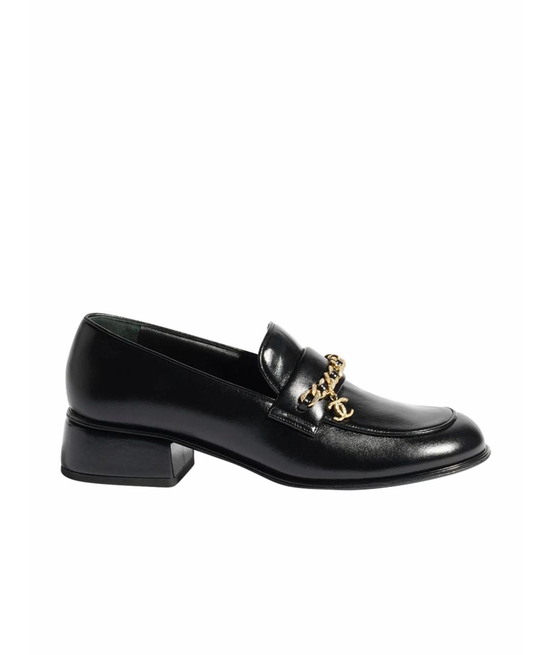 CHANEL Черные кожаные лоферы, фото 1