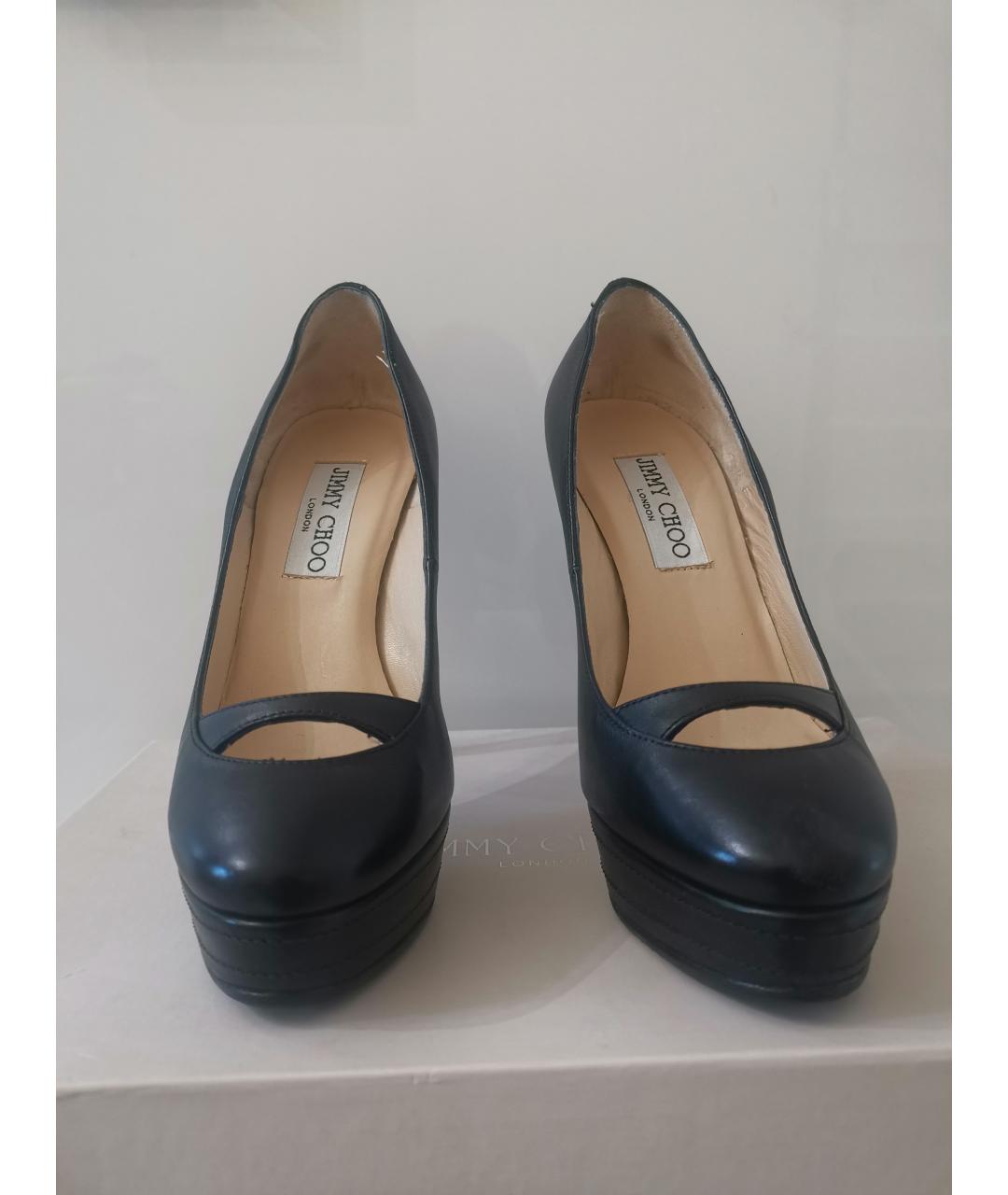 JIMMY CHOO Черные кожаные туфли, фото 2