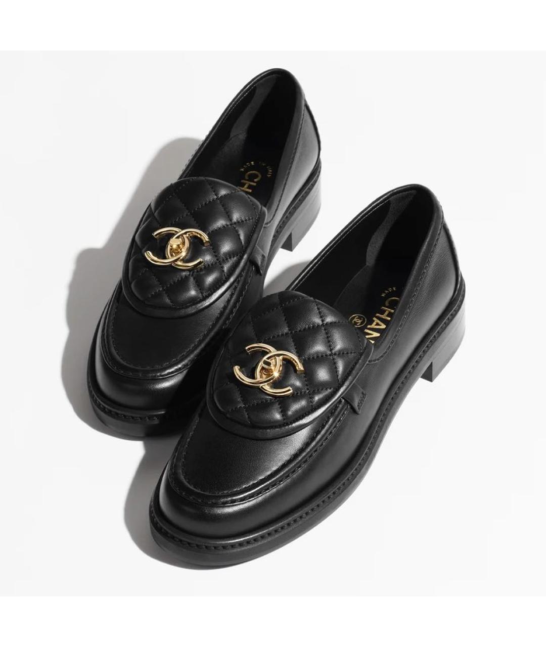 CHANEL Черные кожаные лоферы, фото 2