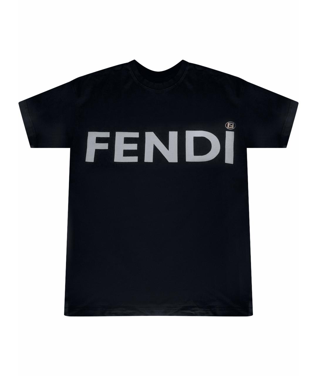 FENDI Темно-синяя хлопковая футболка, фото 1
