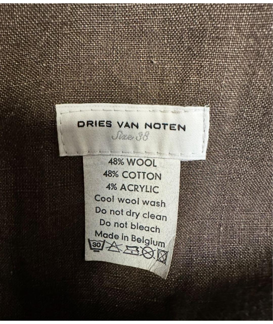 DRIES VAN NOTEN Коричневая льняная юбка миди, фото 2