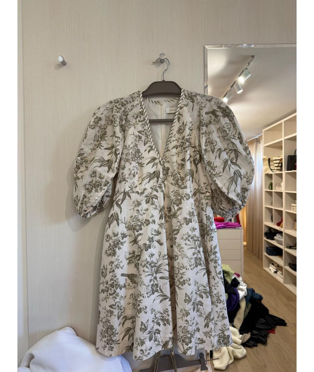 ZIMMERMANN Бежевое льняное повседневное платье, фото 5