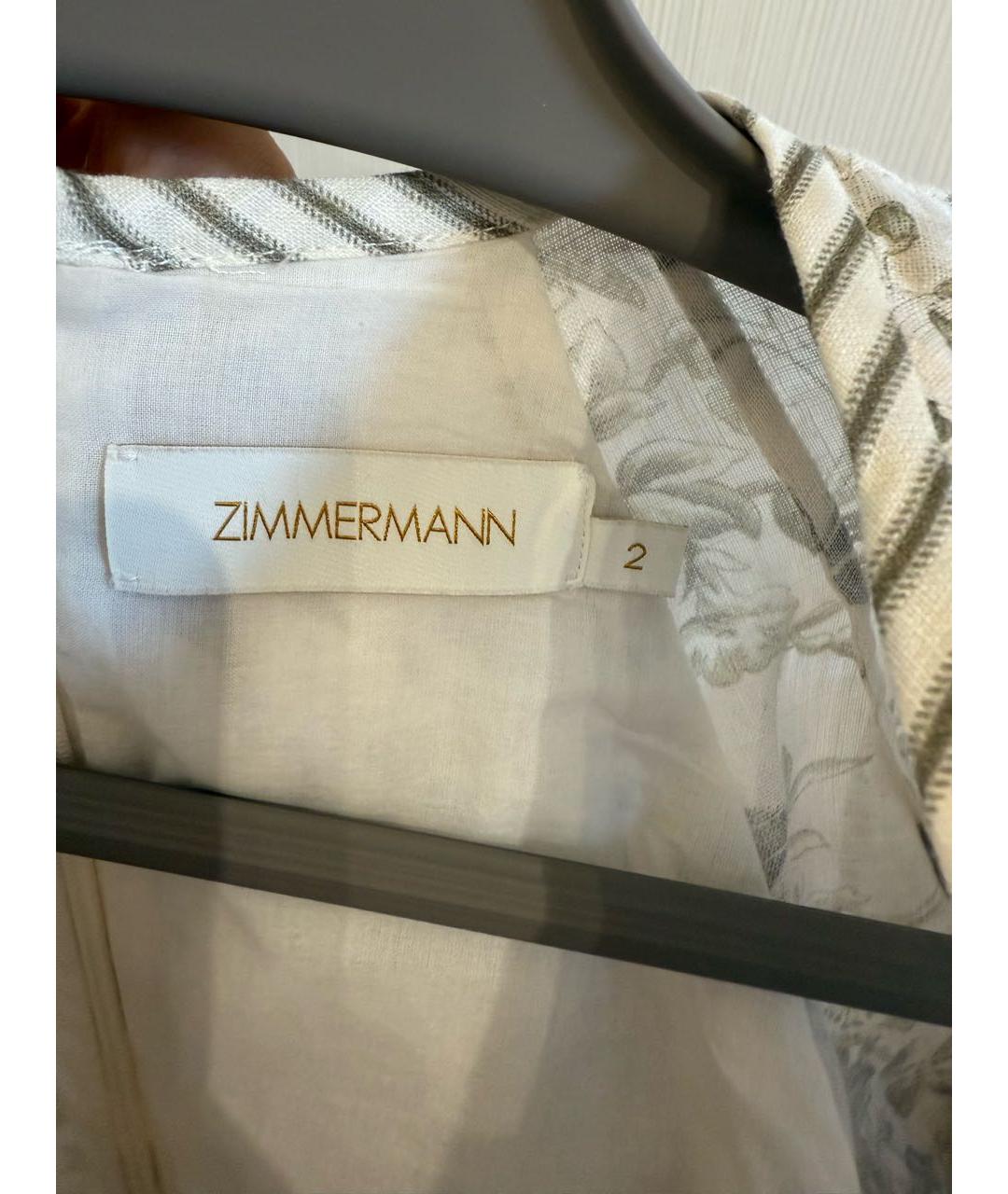 ZIMMERMANN Бежевое льняное повседневное платье, фото 3