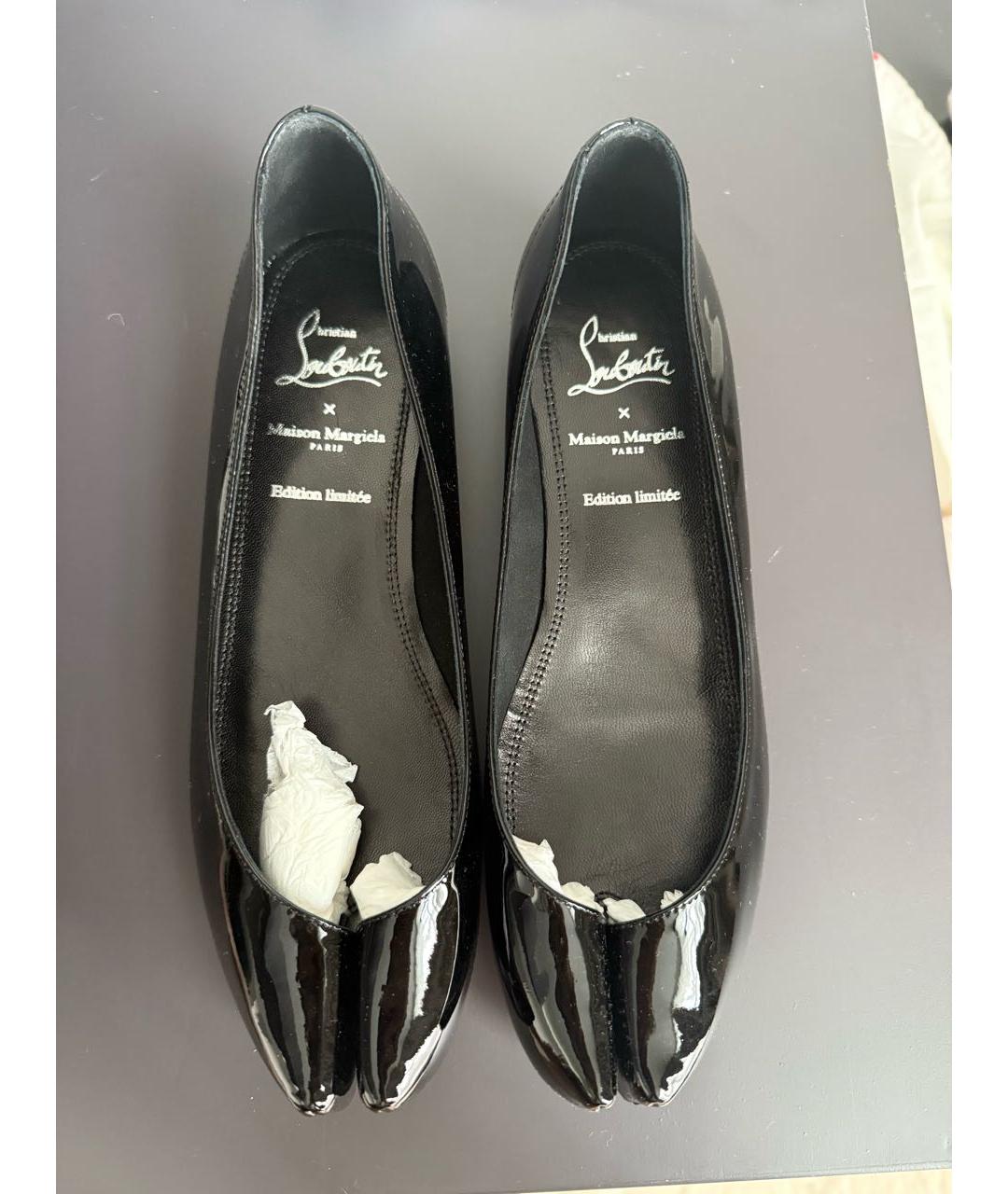 CHRISTIAN LOUBOUTIN Черные балетки из лакированной кожи, фото 2