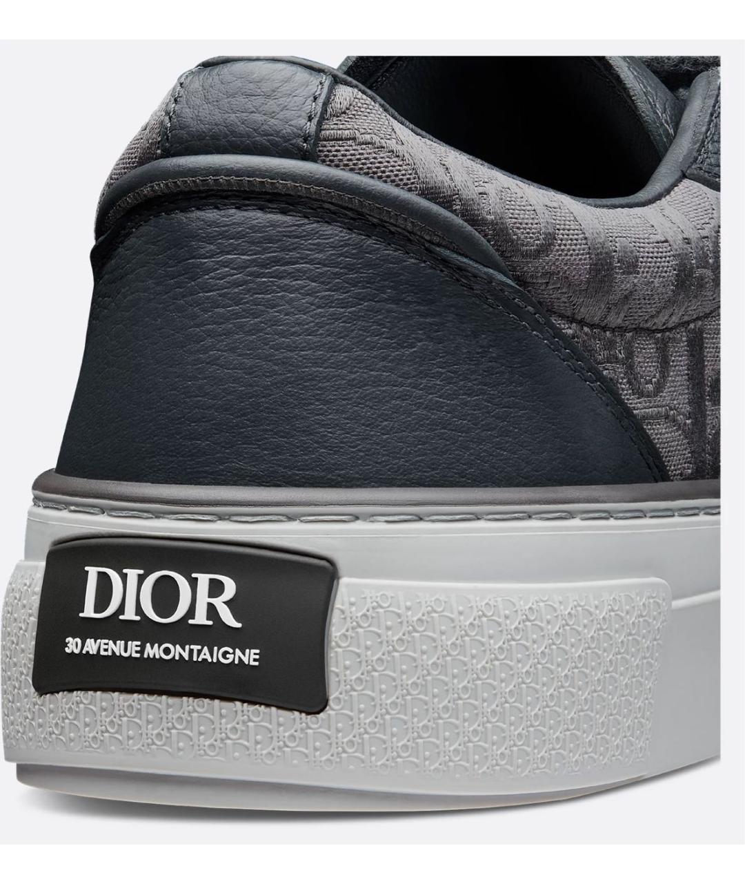 CHRISTIAN DIOR Антрацитовые кожаные низкие кроссовки / кеды, фото 6