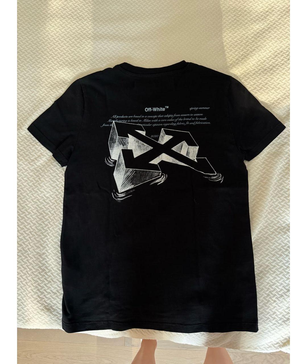 OFF-WHITE Черная хлопковая футболка, фото 2