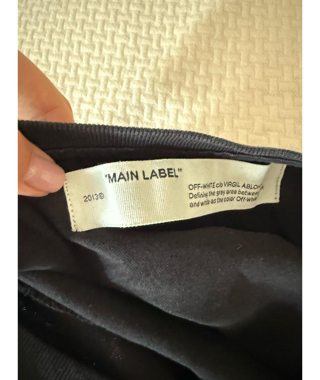 OFF-WHITE Черная хлопковая футболка, фото 4