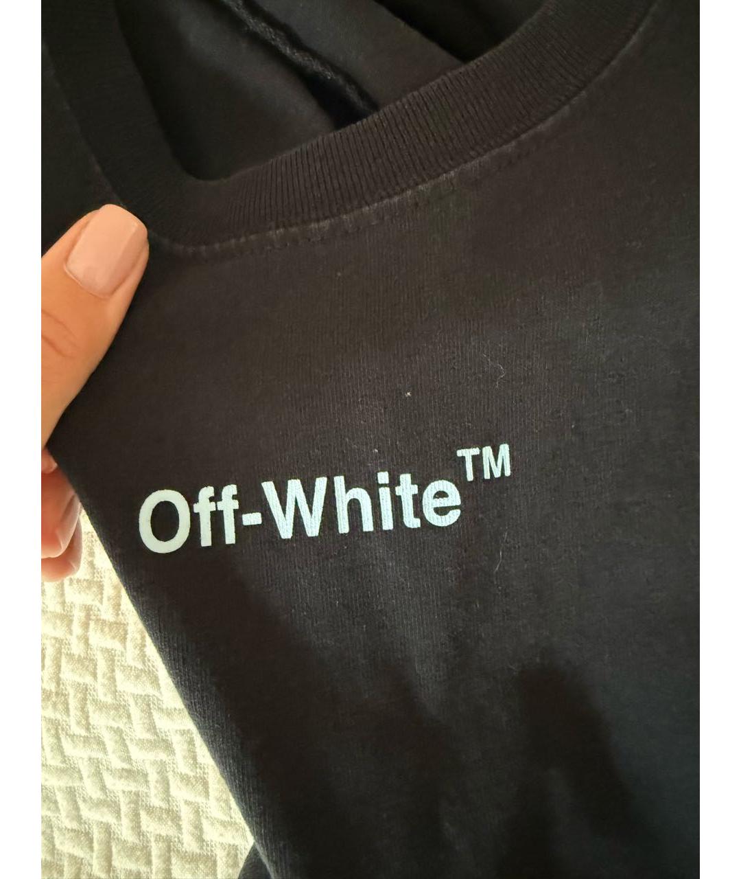 OFF-WHITE Черная хлопковая футболка, фото 5