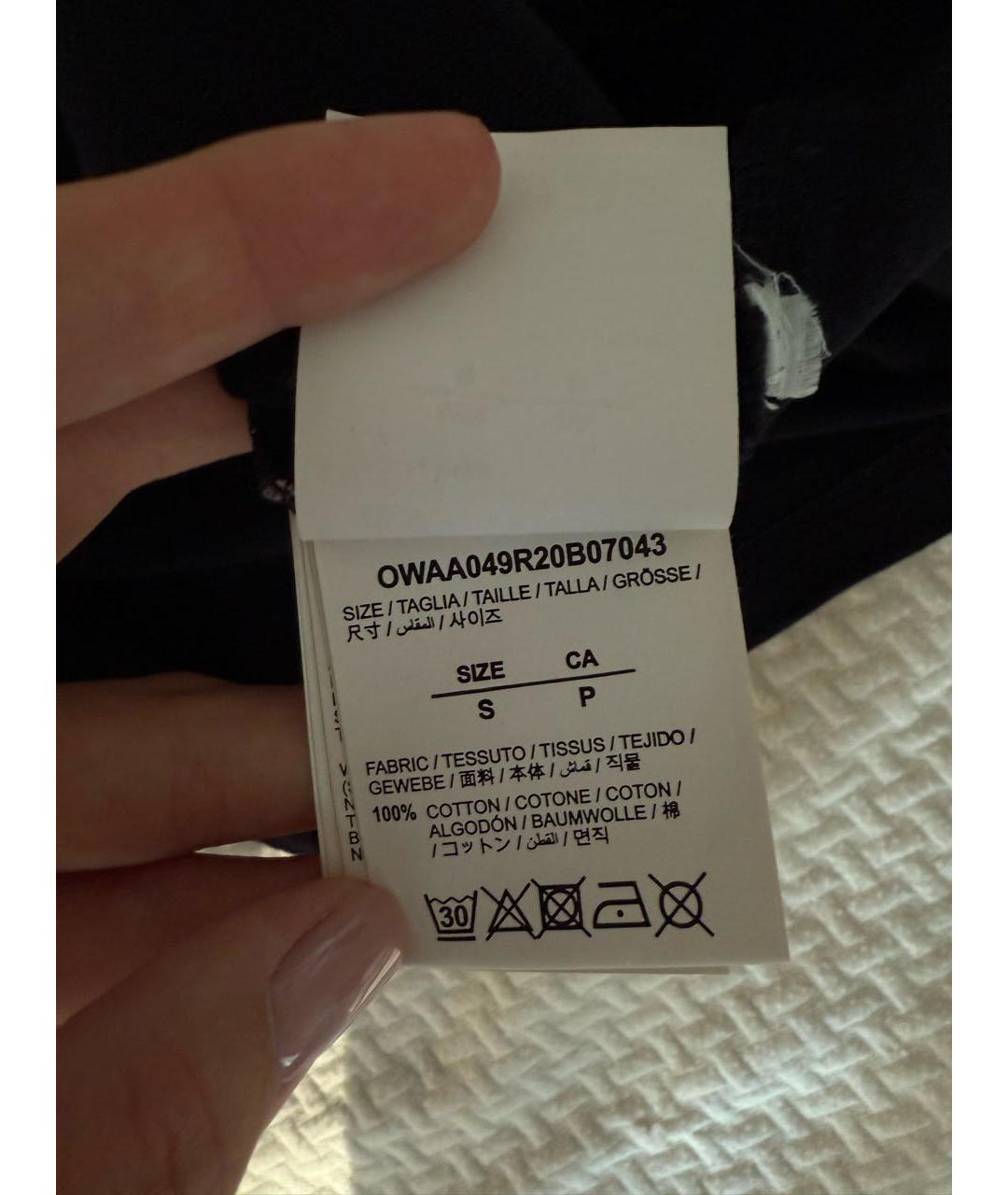 OFF-WHITE Черная хлопковая футболка, фото 3