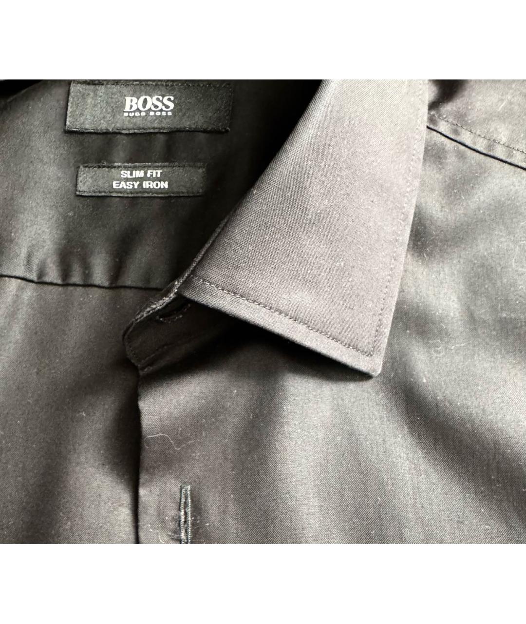 HUGO BOSS Черная хлопковая классическая рубашка, фото 5
