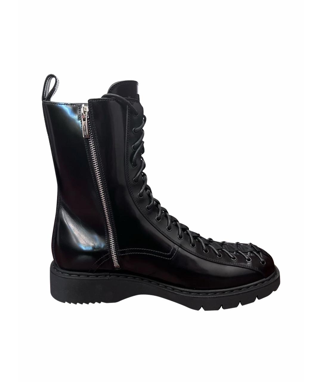 DIOR HOMME Черные кожаные высокие ботинки, фото 1