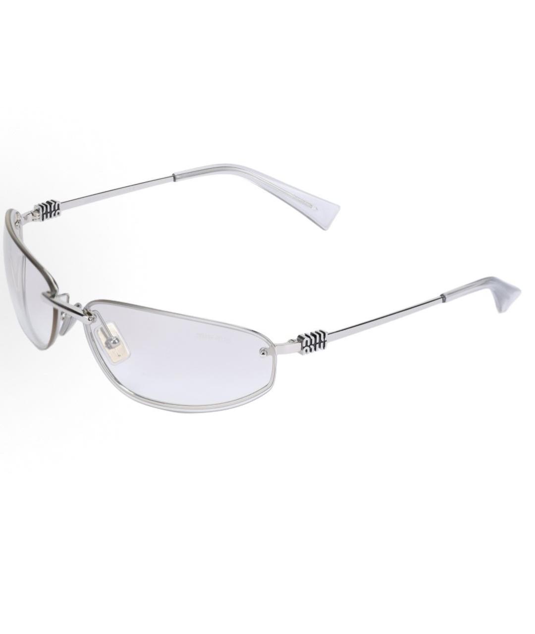 MIU MIU Серые металлические солнцезащитные очки, фото 4