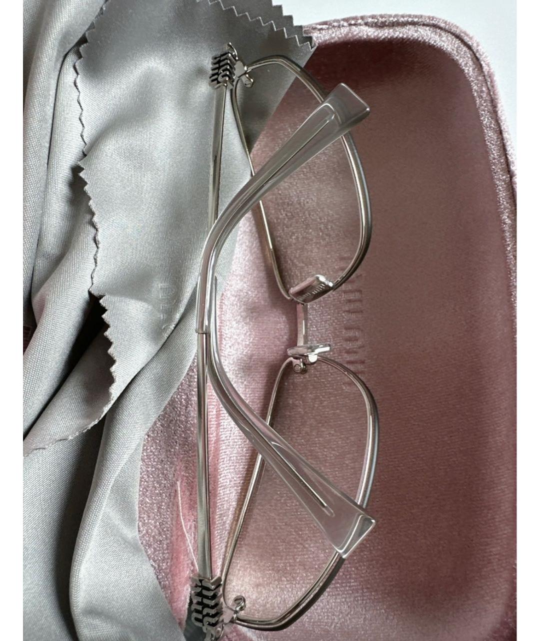 MIU MIU Серые металлические солнцезащитные очки, фото 3