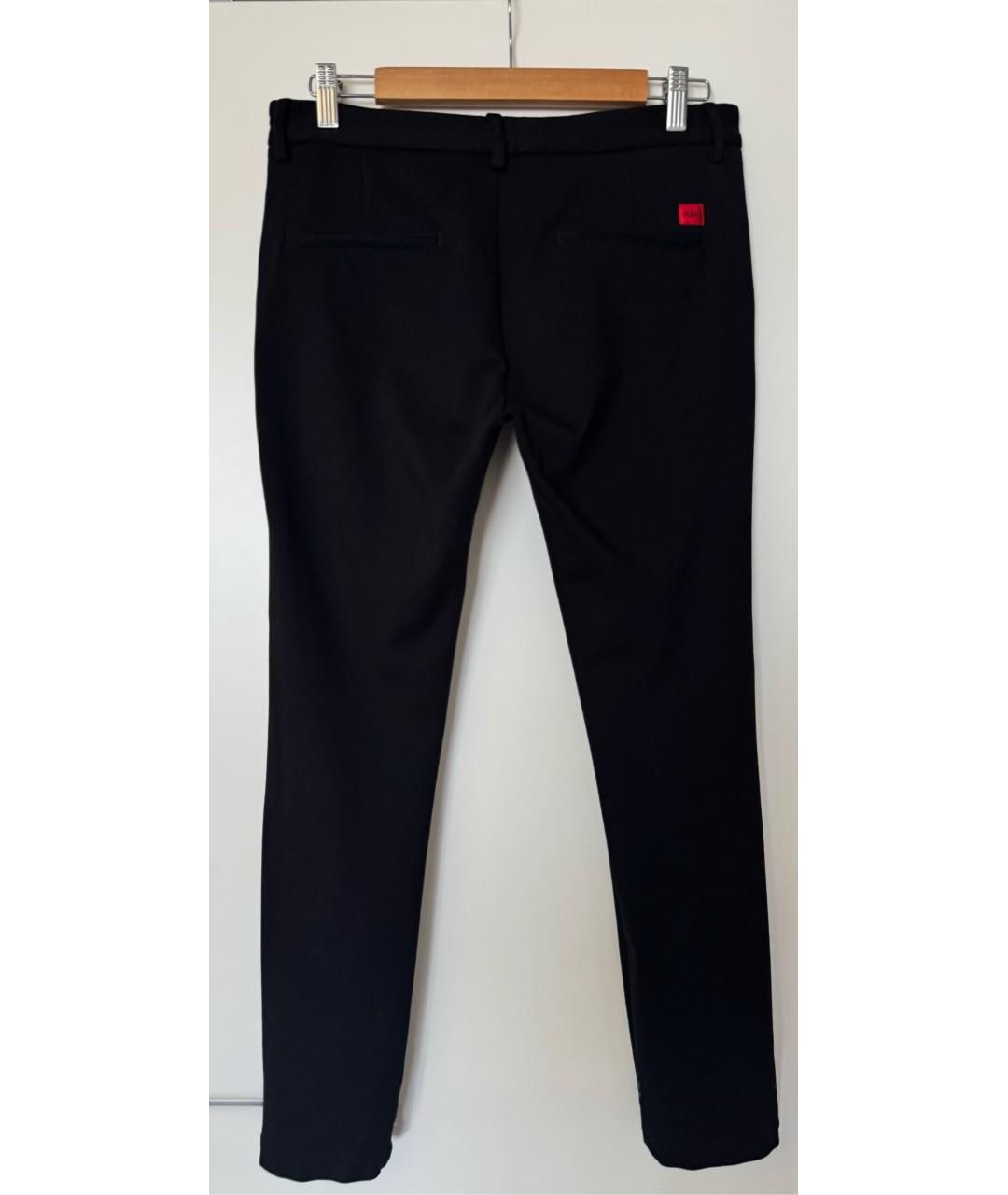 HUGO BOSS Черные вискозные повседневные брюки, фото 2
